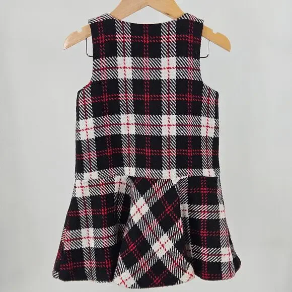 Janie and Jack Wool Blend Red Black Plaid Tartan Winter Holiday DressKid's 2T